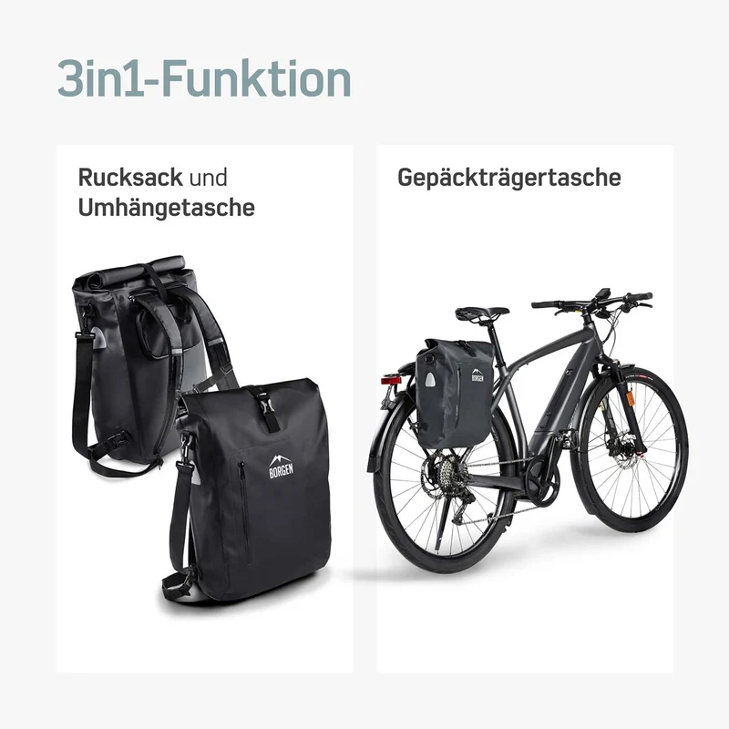 Gepäckträgertasche Fahrrad – Fahrradrucksack schwarz