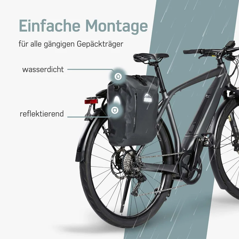 Gepäckträgertasche Fahrrad – Fahrradrucksack schwarz