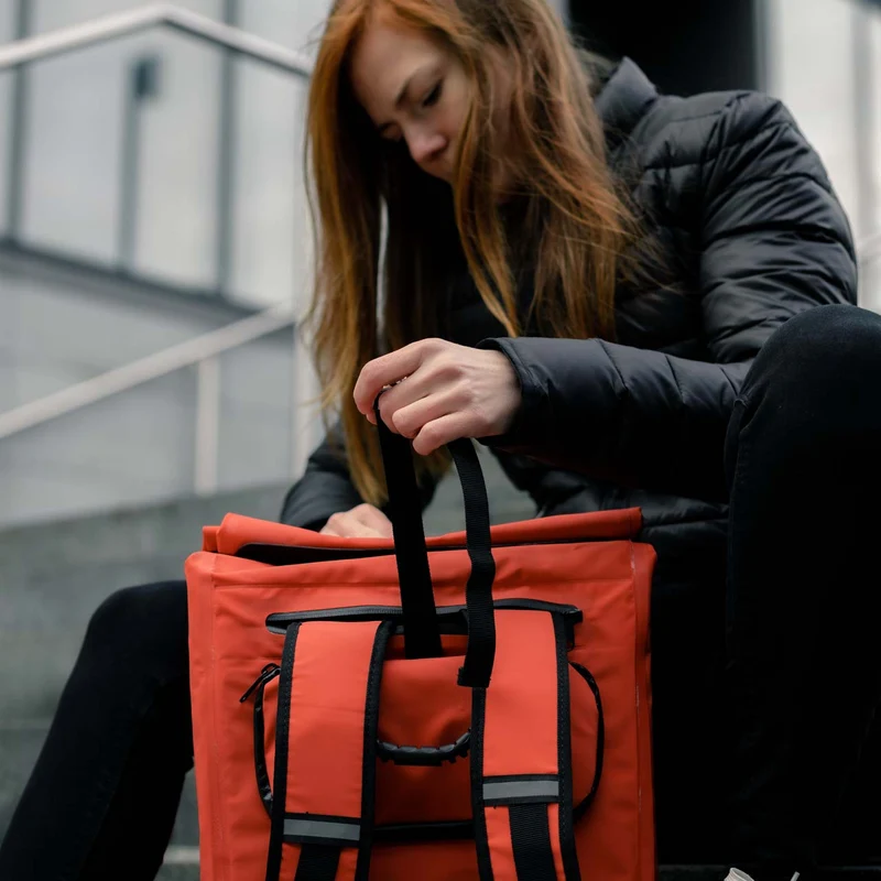 Gepäckträgertasche Fahrrad – Fahrradrucksack rot
