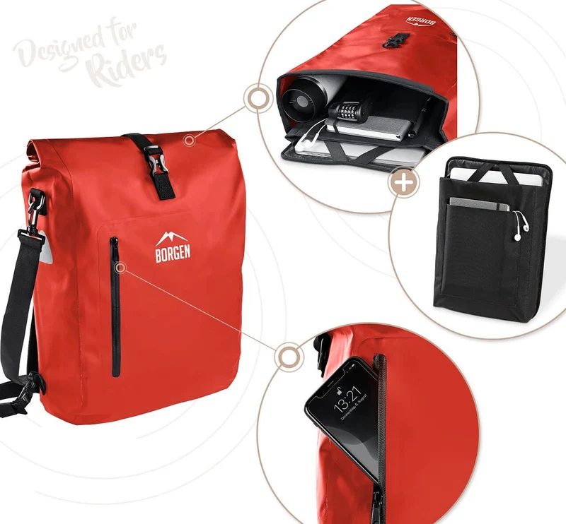 Gepäckträgertasche Fahrrad – Fahrradrucksack rot