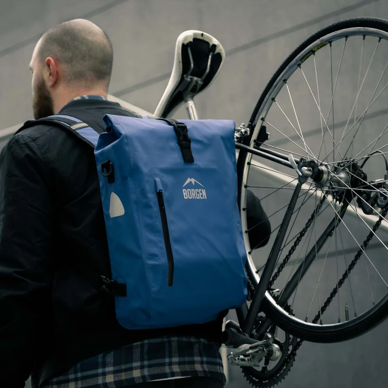 Fahrradtasche Gepäckträger – Fahrradrucksack blau
