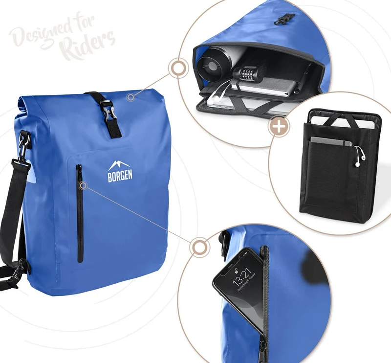 Fahrradtasche Gepäckträger – Fahrradrucksack blau