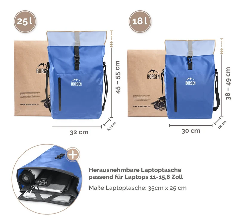 Fahrradtasche Gepäckträger – Fahrradrucksack blau