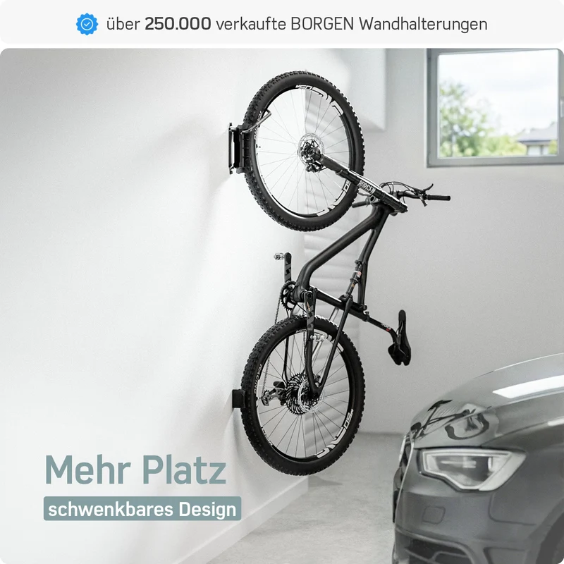 Borgen Fahrrad Wandhalterung Schwenkbar bis 35kg