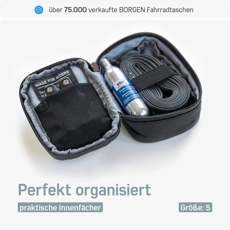 Borgen Satteltasche Fahrrad – Fahrradtasche mit stabiler Befestigung, reißfestes Material, wasserabweisend