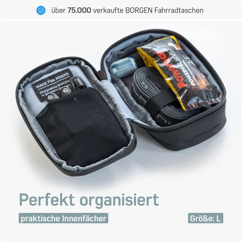 Borgen Satteltasche Fahrrad – Fahrradtasche mit stabiler Befestigung, reißfestes Material, wasserabweisend