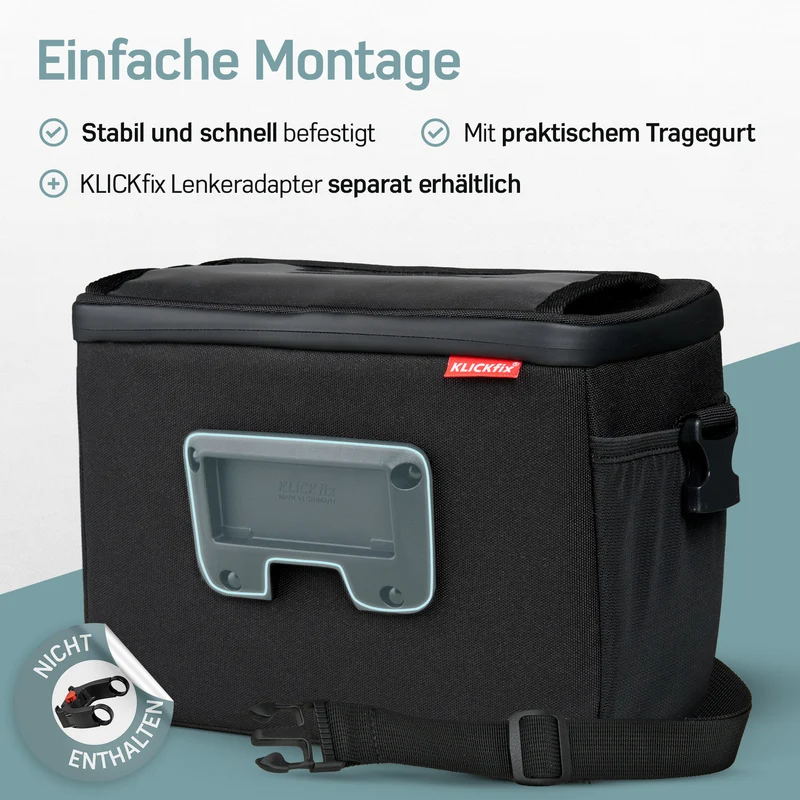 Borgen Lenkertasche mit Handyhalterung – Lenkertasche mit KLICKFix Halterung | Schwarz Muster