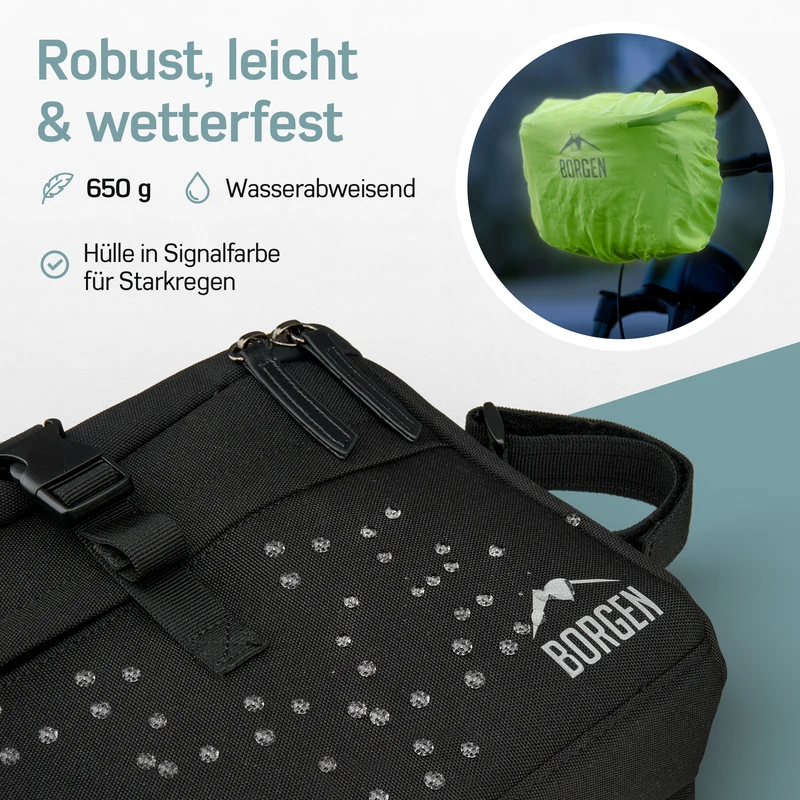 Borgen Lenkertasche mit Handyhalterung – Lenkertasche mit KLICKFix Halterung | Schwarz