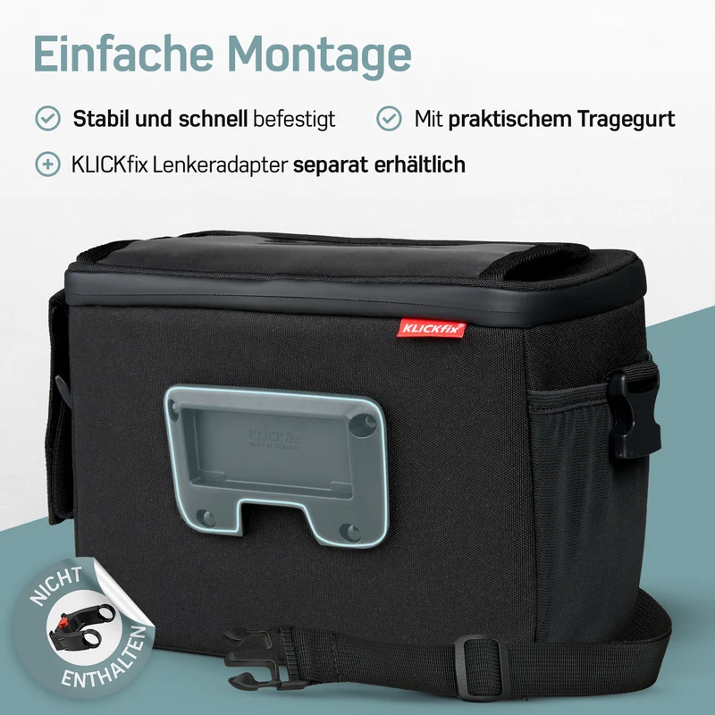 Borgen Lenkertasche mit Handyhalterung – Lenkertasche mit KLICKFix Halterung | Schwarz