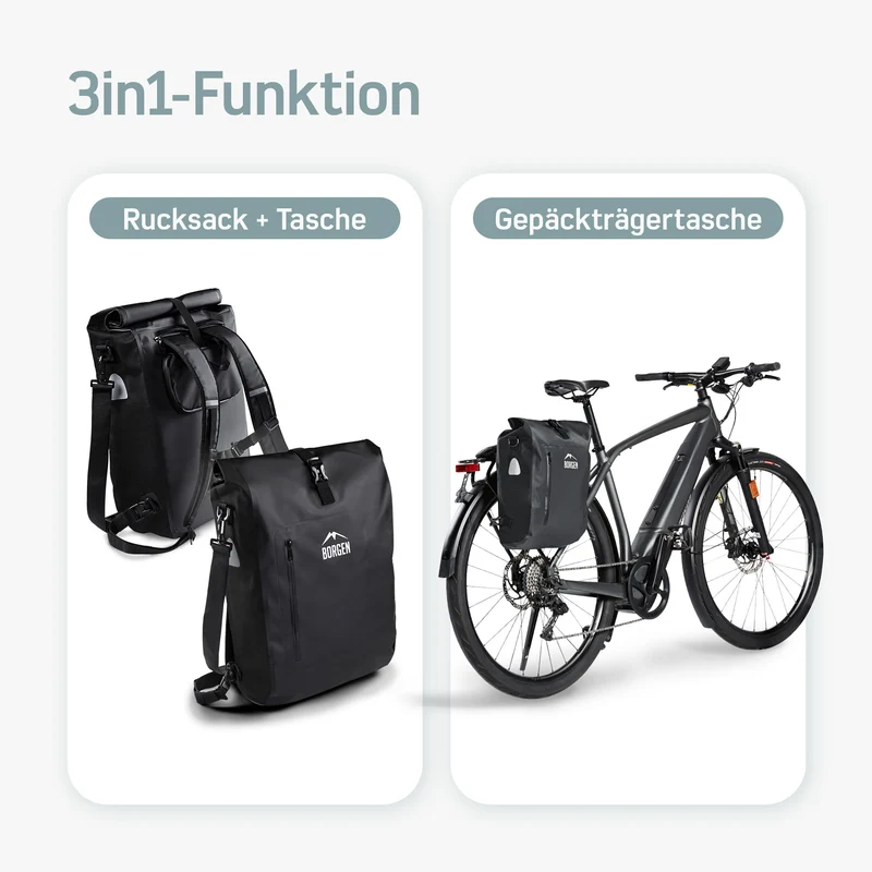 Borgen Fahrradtasche für Gepäckträger I 25 L