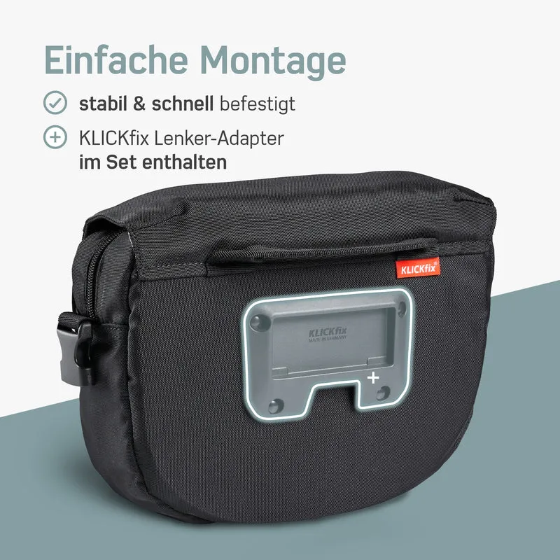 Borgen Lenkertasche mit KLICKFix Adapter – Lenkertasche für das Fahrrad | 5L