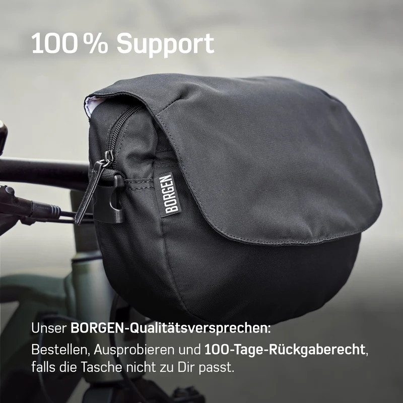 Borgen Lenkertasche mit KLICKFix Adapter – Lenkertasche für das Fahrrad | 5L