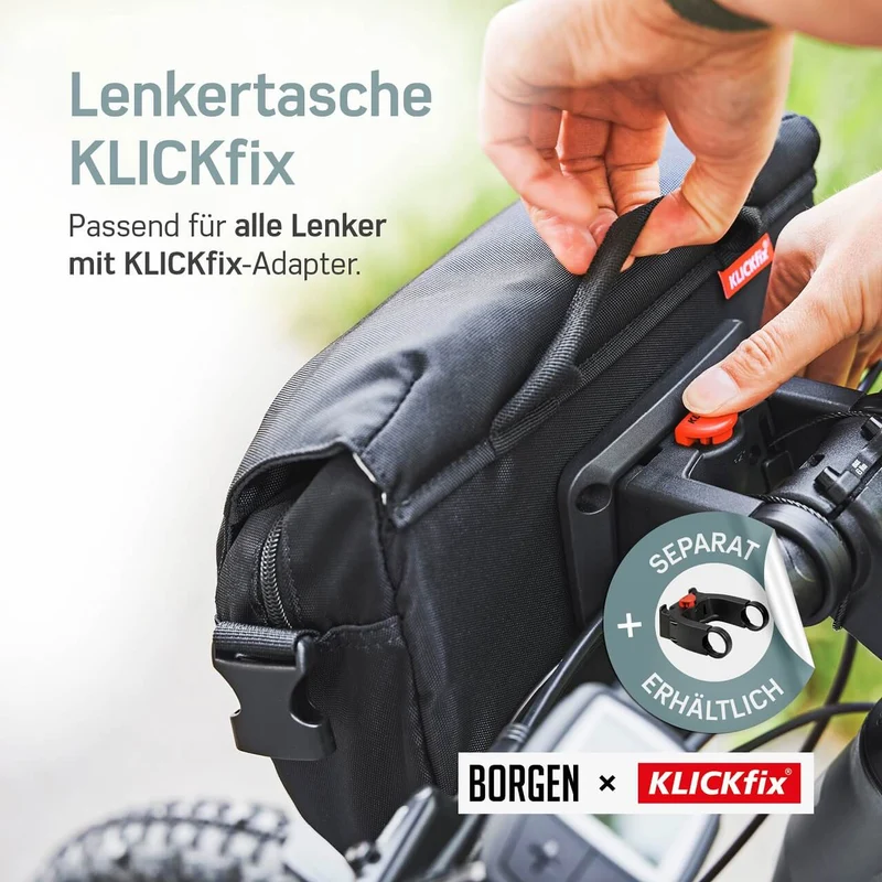 Borgen Lenkertasche mit KLICKFix System – Lenkertasche für das Fahrrad