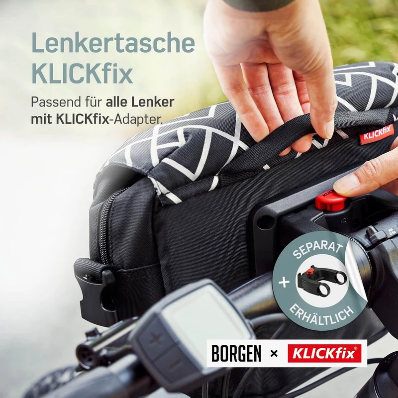 Borgen Lenkertasche mit KLICKfix System – Lenkertasche für das Fahrrad