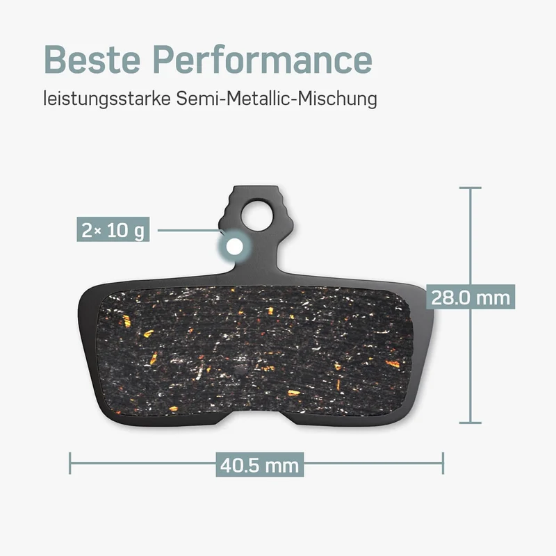 Bremsbeläge (Resin) für SRAM Code (2011-2014), Code R, Code RSC, R (2017), Guide RE – für Fahrrad Scheibenbremsen | BORGEN