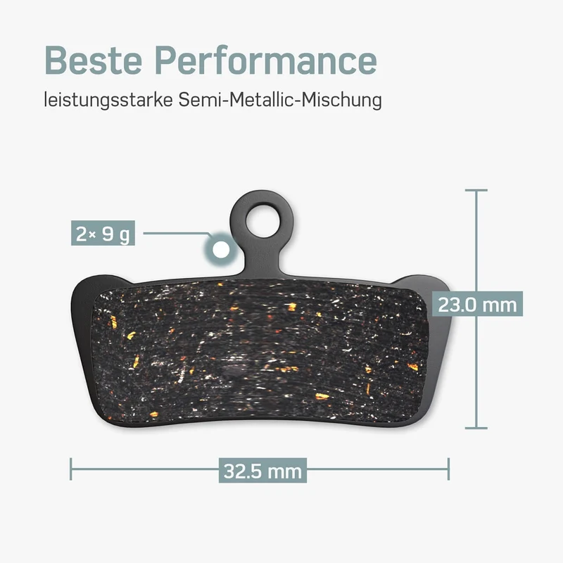 Bremsbeläge (Resin) für SRAM Elixir 7 Trail, Elixir 9, Guide Ultimate, RSC – für Fahrrad Scheibenbremsen | BORGEN