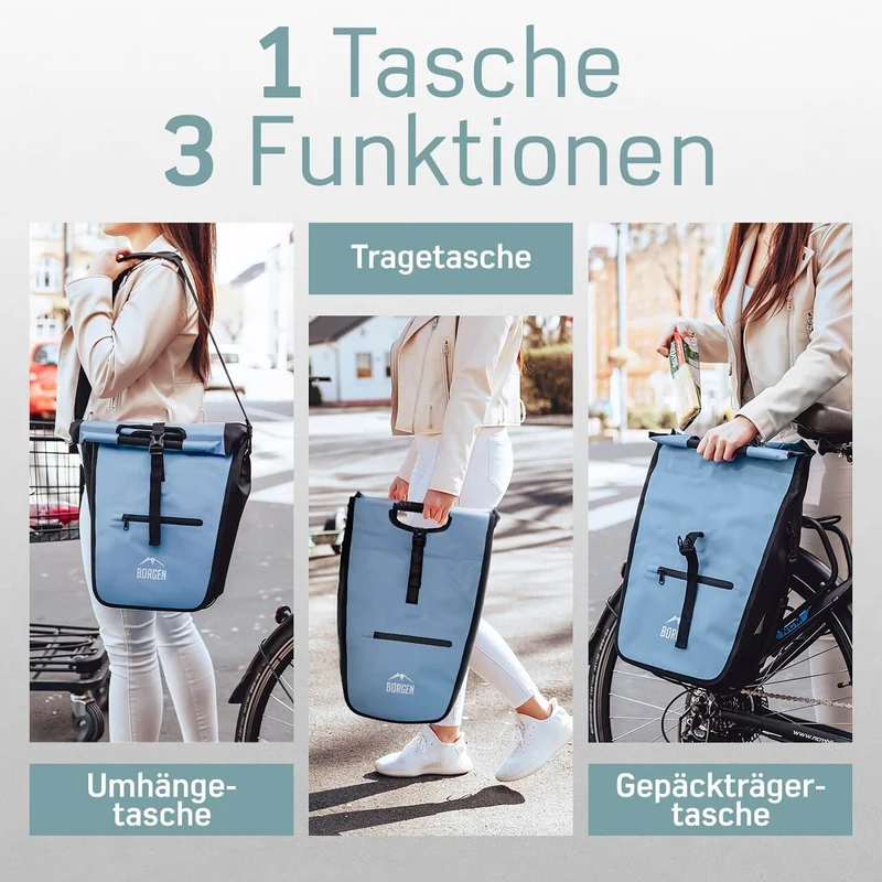 Fahrrad Gepäckträgertaschen – Fahrradtaschen Gepäckträger E-Bike | Mit Kühltasche | Blau