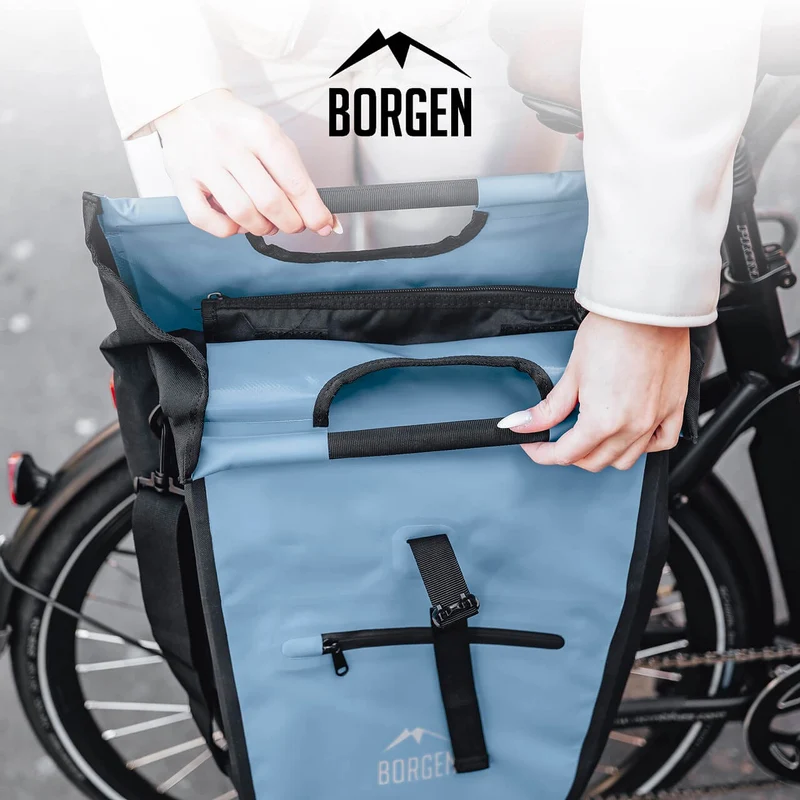 Fahrrad Gepäckträgertaschen – Fahrradtaschen Gepäckträger E-Bike | Mit Kühltasche | Blau