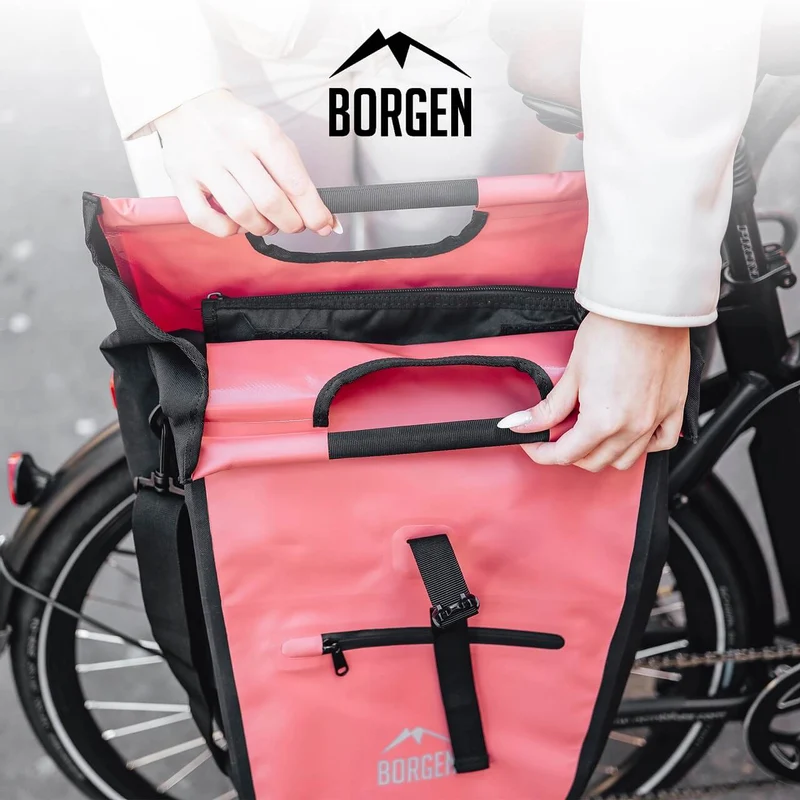Fahrradtasche Umhängetasche – Fahrrad Einkaufstasche | Mit Kühltasche | Rot