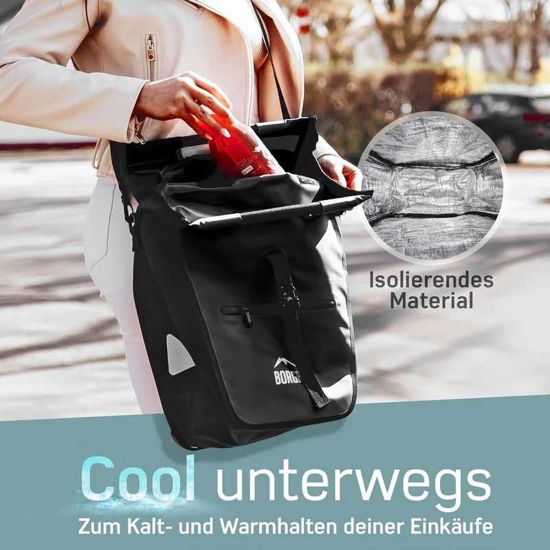 Fahrradtasche E-Bike – Fahrrad Umhängetasche | Mit Kühltasche | Schwarz