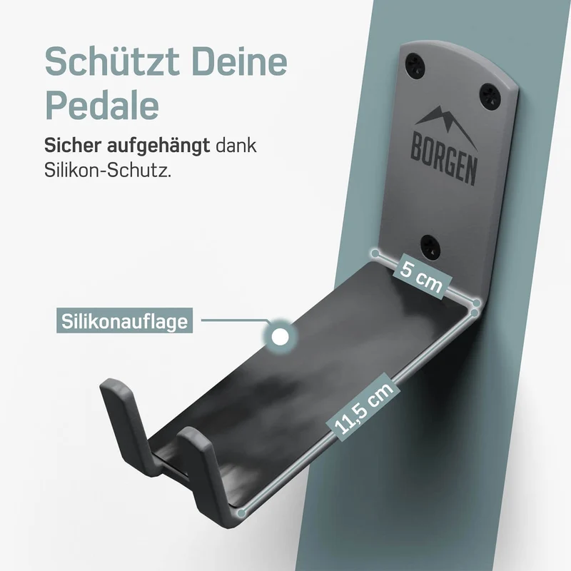 Fahrrad Wandhalter Pedal – Grau