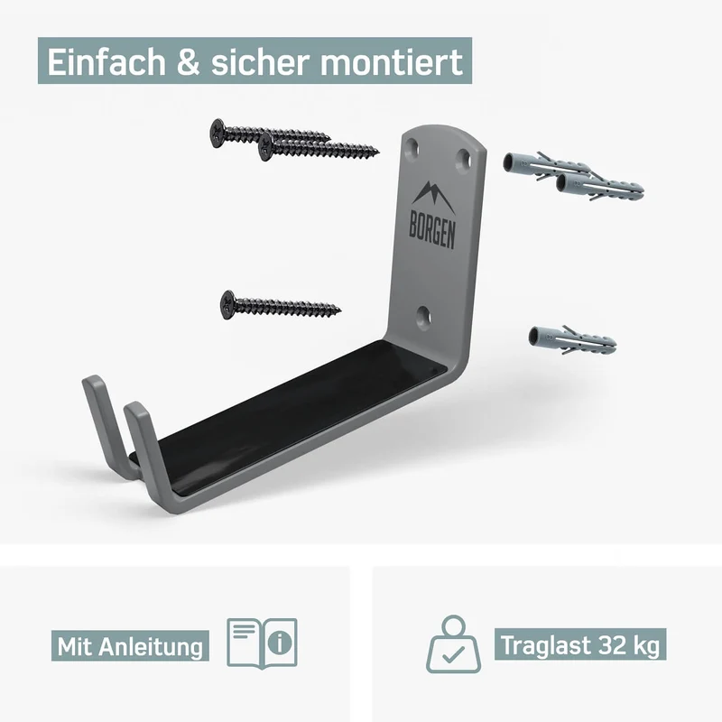 Fahrrad Wandhalter Pedal – Grau