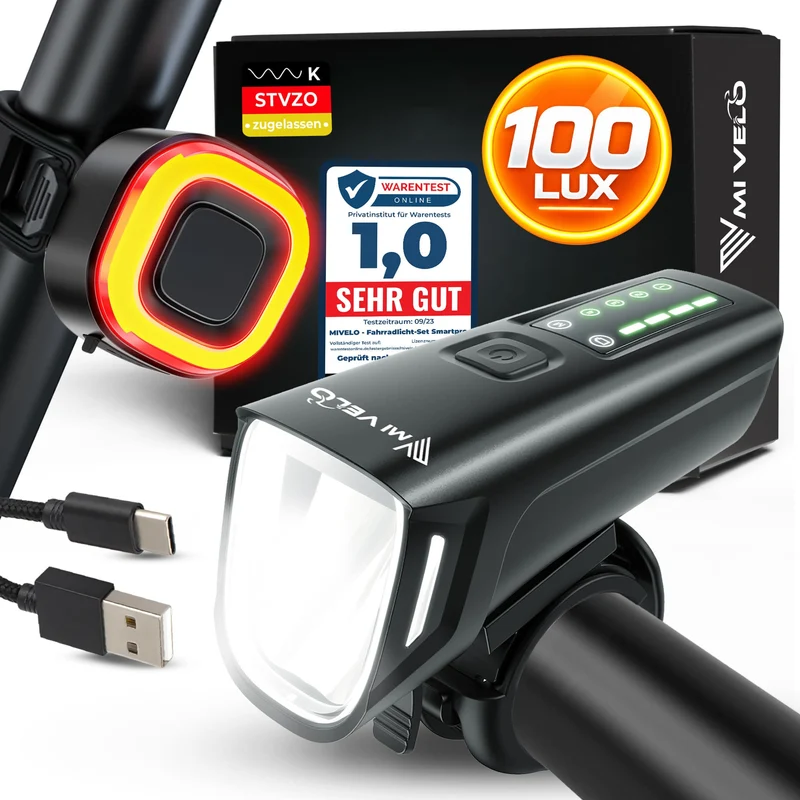 Fahrradlicht LED Set 100Lux SMART ONE V2