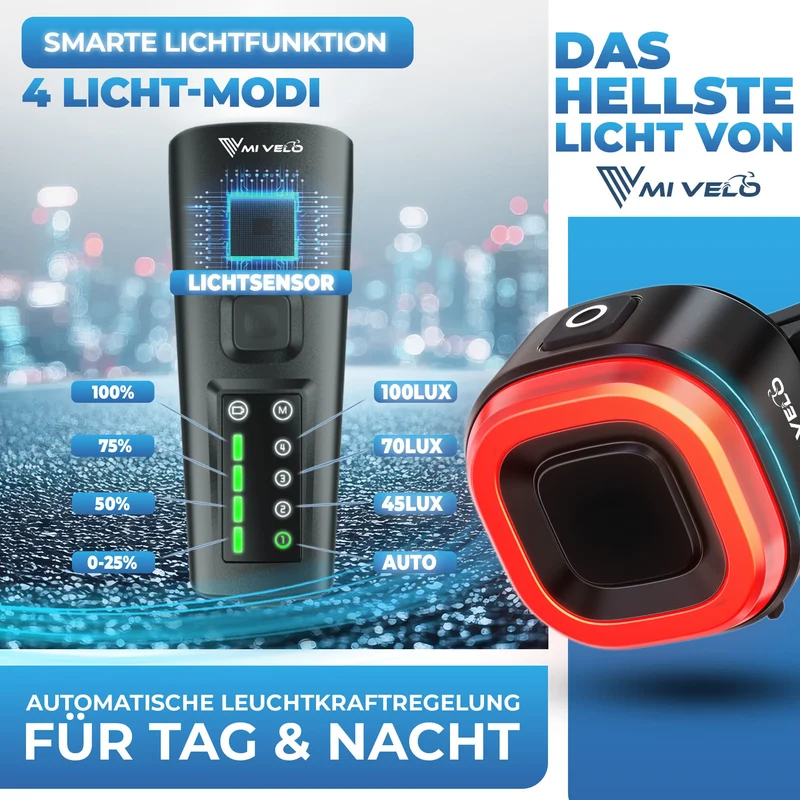 Fahrradlicht LED Set 100Lux SMART ONE V2