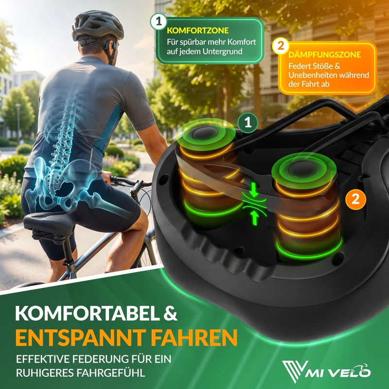 Fahrradsattel mit Federung & Komfortschaum "SEDO"