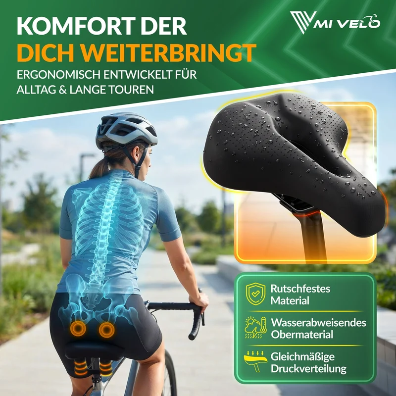 Fahrradsattel mit Federung & Komfortschaum "SEDO"