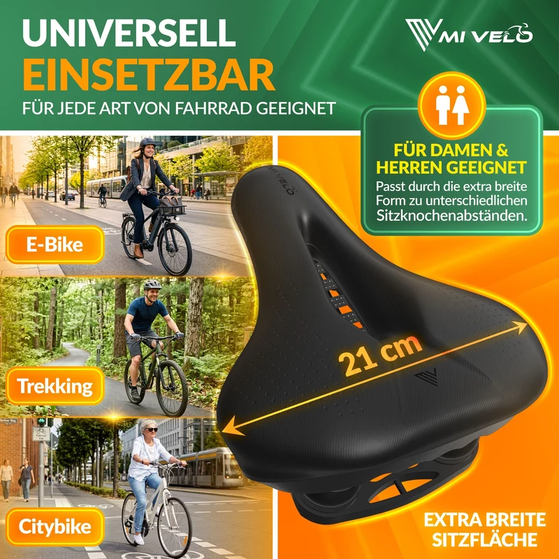 Fahrradsattel mit Federung & Komfortschaum "SEDO"