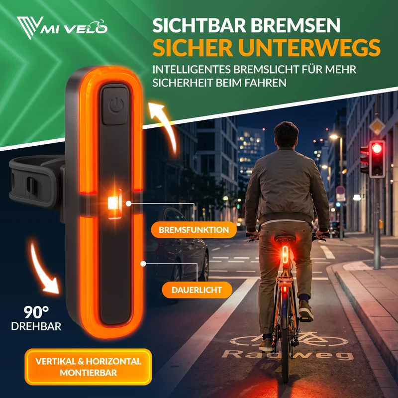 Fahrradlicht Set mit Fernlicht & Bremslicht "AXIS ULTRA"