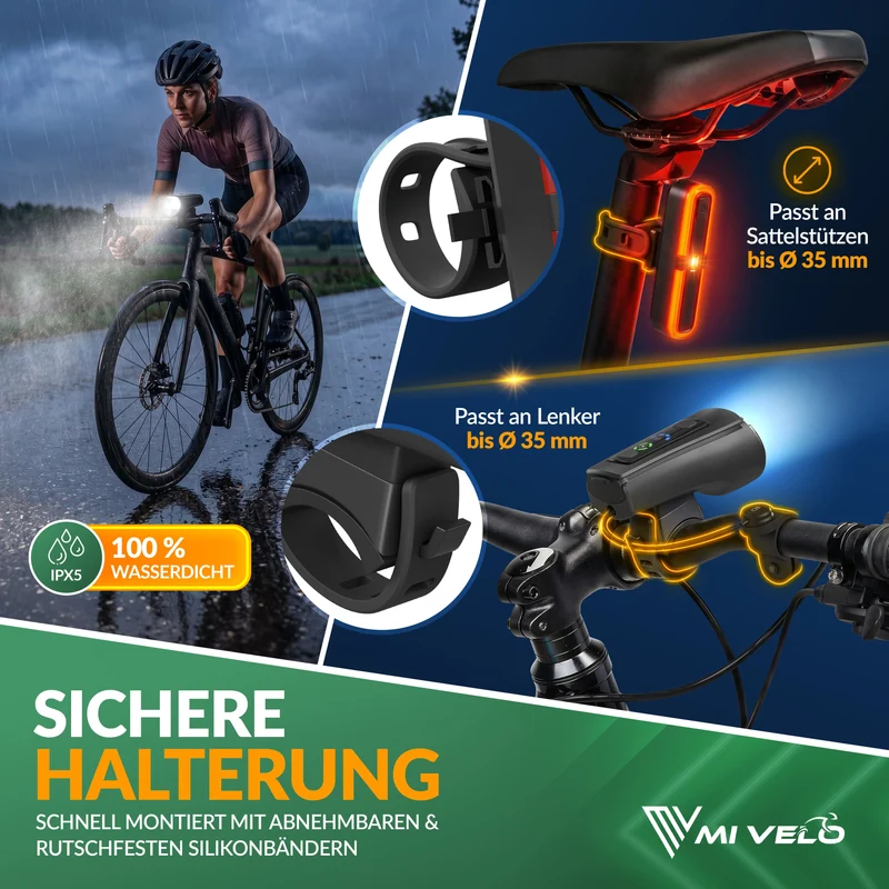 Fahrradlicht Set mit Fernlicht & Bremslicht "AXIS ULTRA"