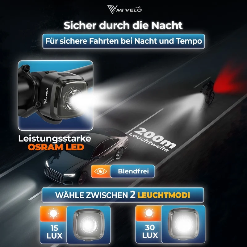 Fahrradlicht LED-Set "COB One"