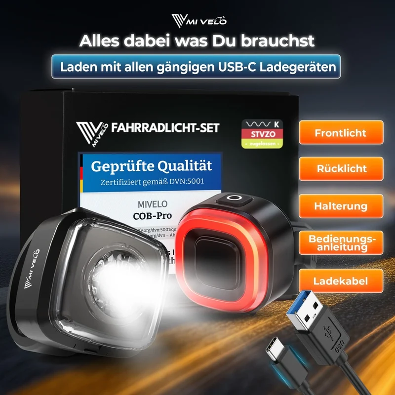 Fahrradlicht LED-Set "COB One"