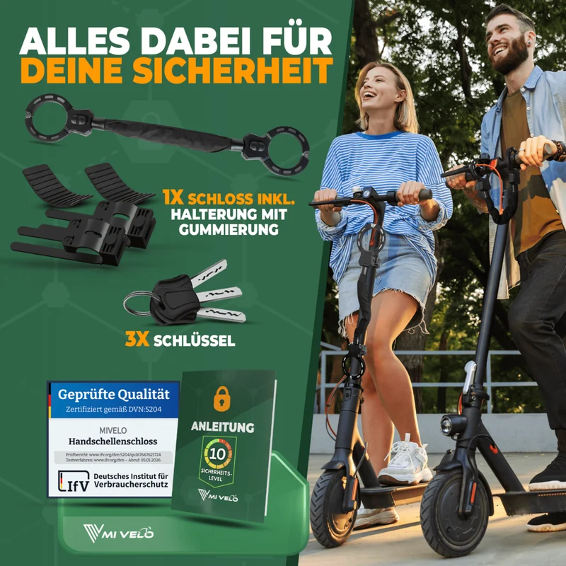 E-Scooter Schloss mit Vierkant-kette