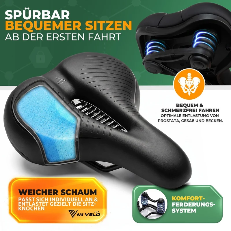 Fahrradsattel mit Federung "COMO"