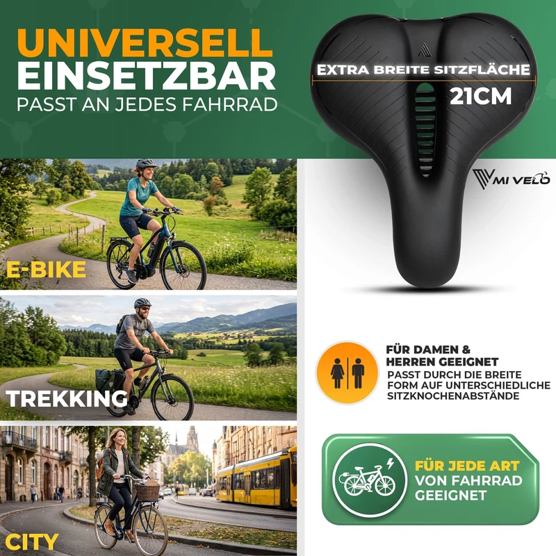 Fahrradsattel mit Federung "COMO"