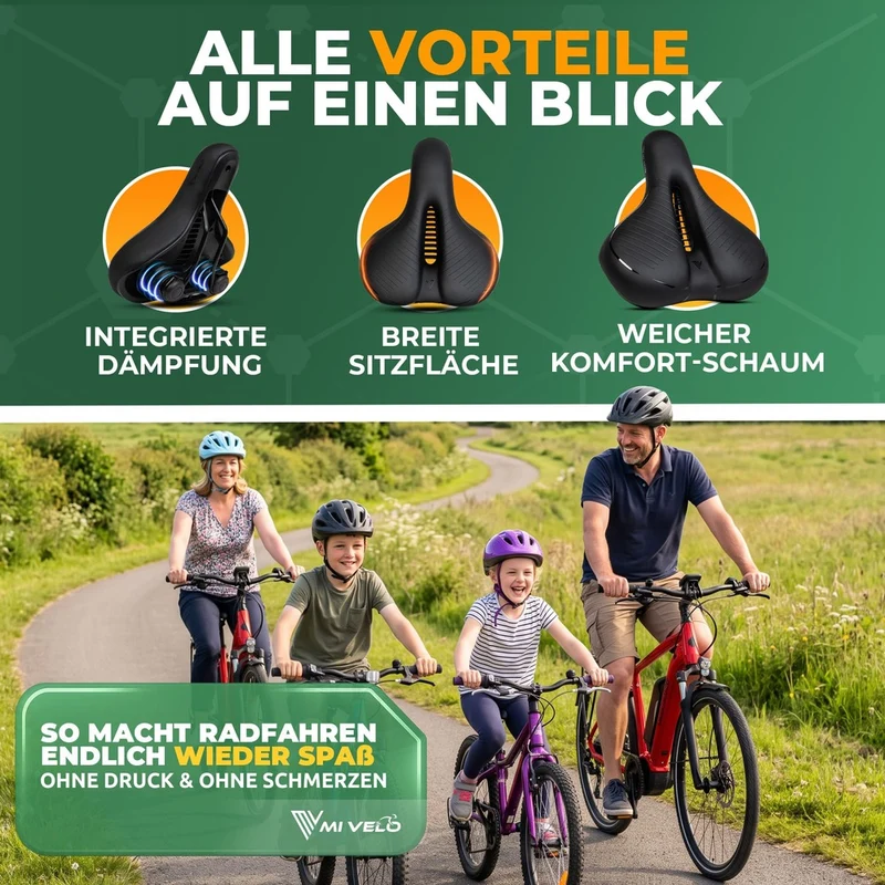 Fahrradsattel mit Federung "COMO"