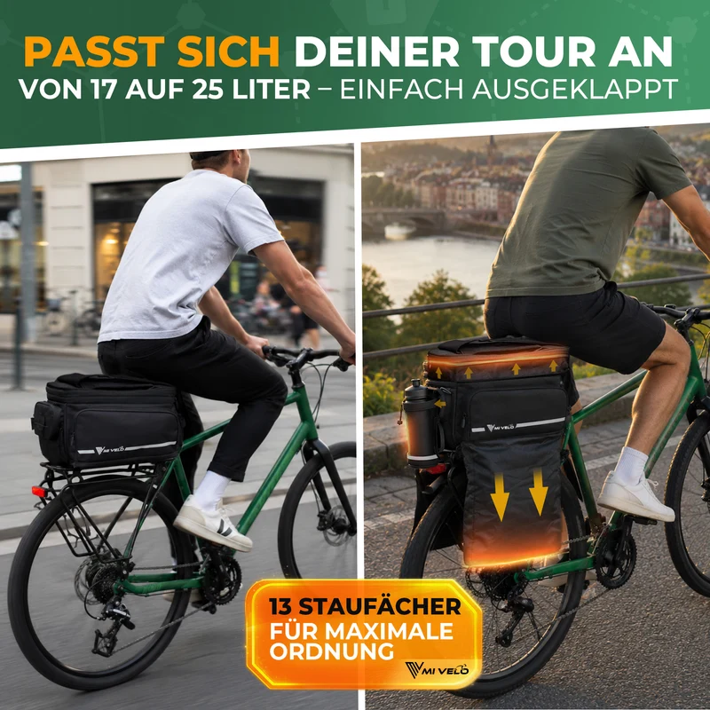 Gepäckträgertasche mit erweiterbarem Volumen "FINN"