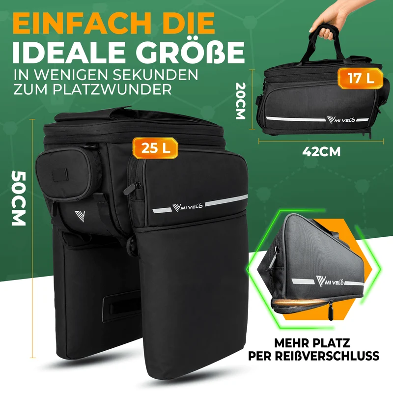 Gepäckträgertasche mit erweiterbarem Volumen "FINN"
