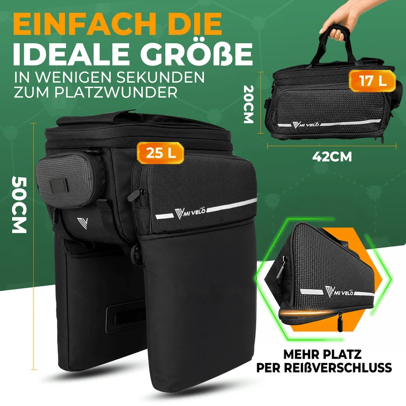 Gepäckträgertasche mit erweiterbarem Volumen "FINN"