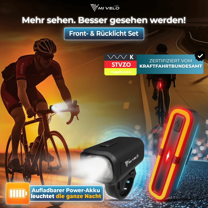 Fahrradlicht Set 50Lux mit Bremslicht "SPARK Ultimate"
