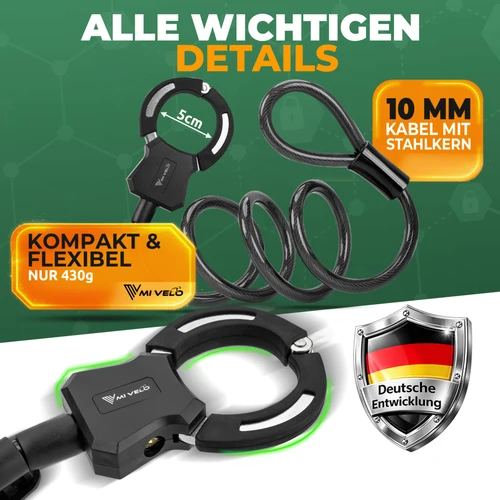 E-Scooter Kabelschloss mit Stahlkern