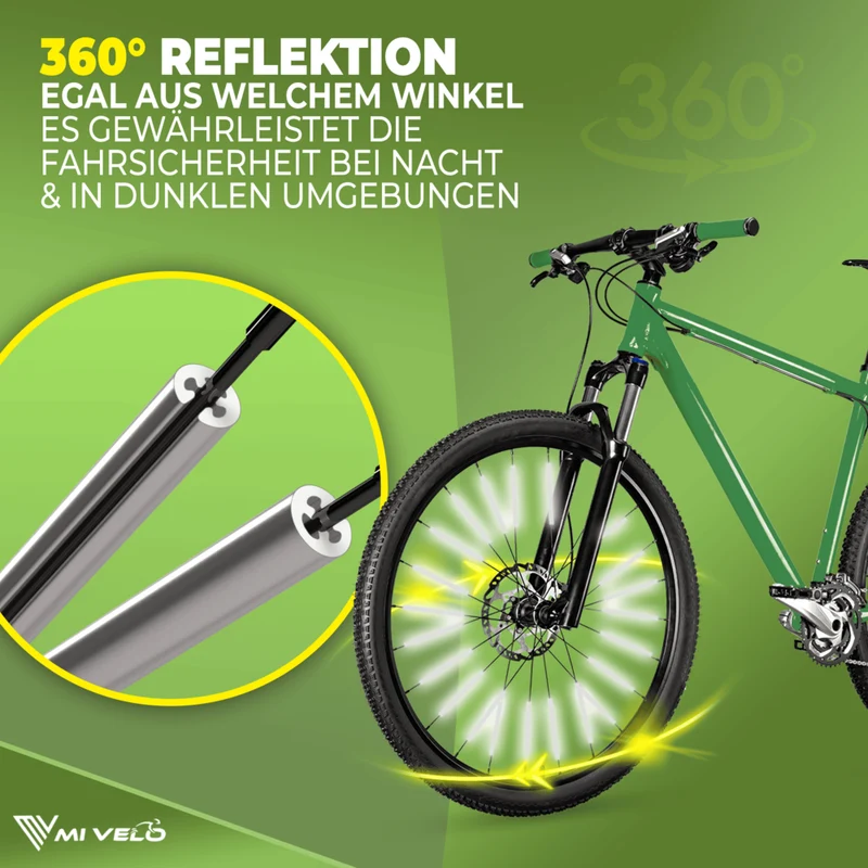 Fahrradlicht Set "SMART" 100 Lux + Speichenreflektoren