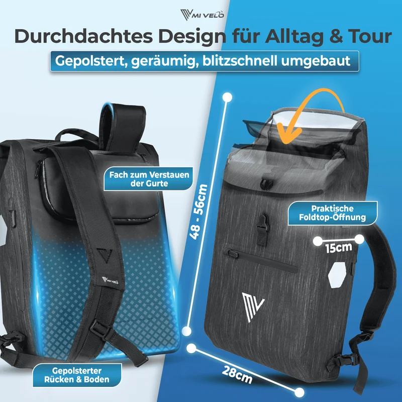 Fahrradtasche mit Rucksackfunktion "LINO"