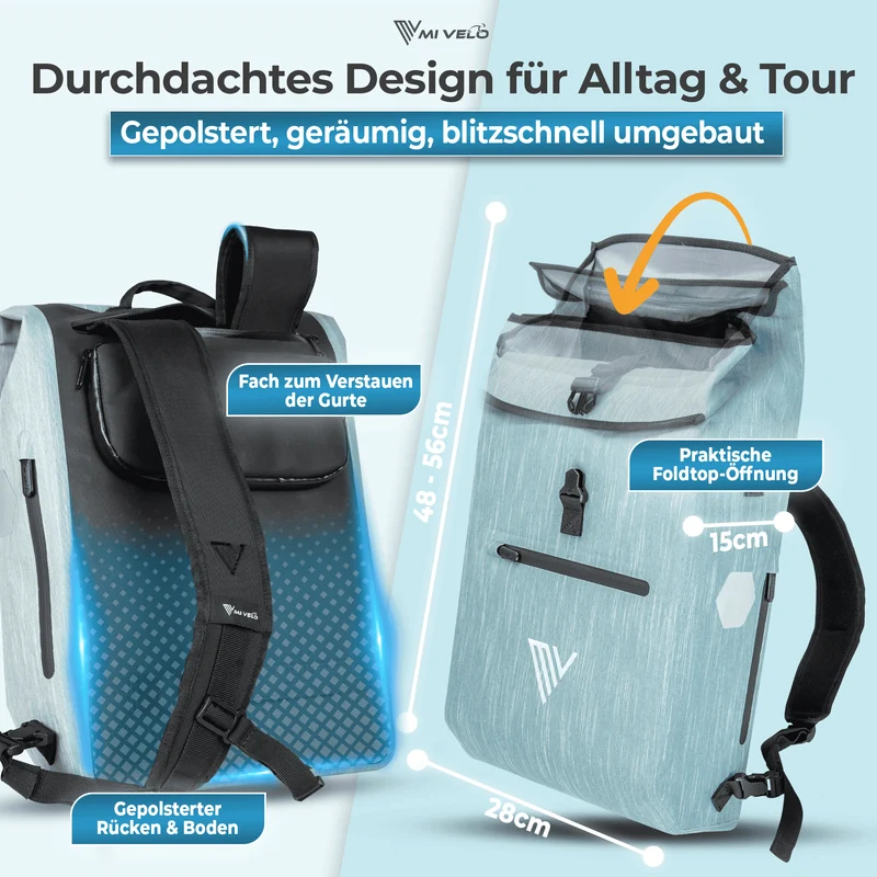 Fahrradtasche mit Rucksackfunktion "LINO"