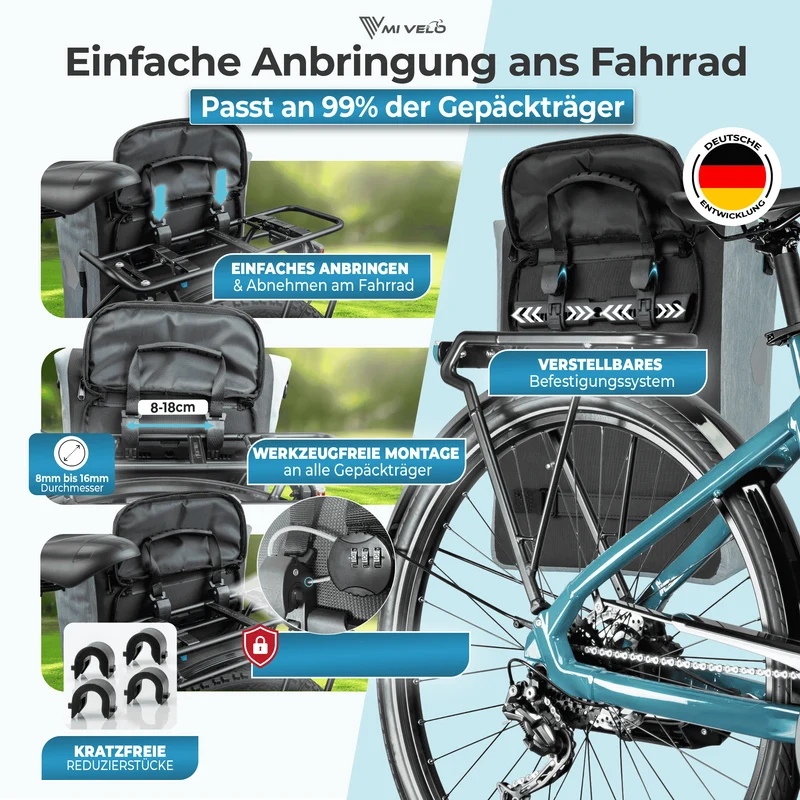 Fahrradtasche mit Rucksackfunktion "LINO"