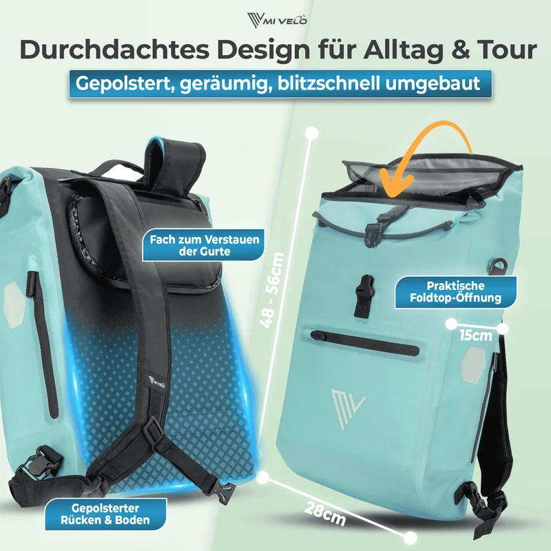 Fahrradtasche mit Rucksackfunktion "LINO"