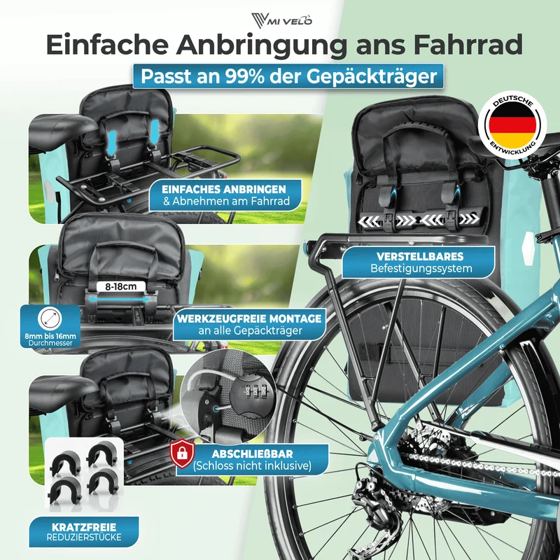 Fahrradtasche mit Rucksackfunktion "LINO"